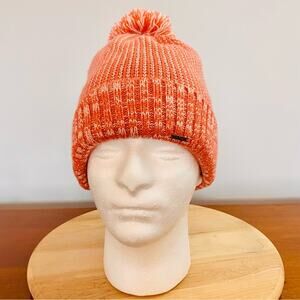 L.L.Bean Women’s Winter Lined Pom Pom Hat Deep Coral New WO tags